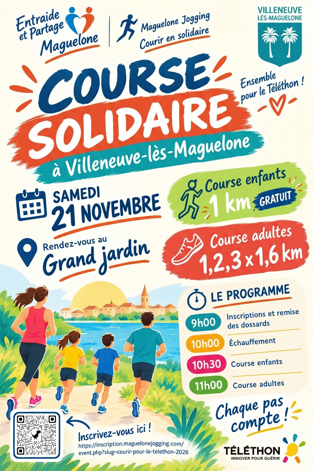 COURSE SOLIDAIRE POUR LE TÉLÉTHON : CHAQUE PAS COMPTE ! 🎗️👟